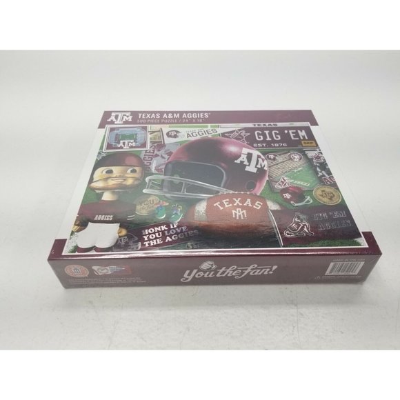 Texas A&M Aggies 500 Piece Puzzle 24"x18" Gig'Em Stadium Helmet Football A4 - Picture 8 of 9